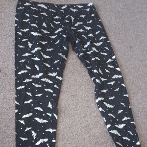Kids Black Bat Print Leggings